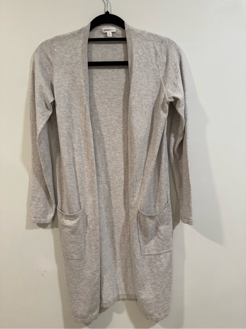 MinnieRose Heather Gray Open-Front Long Cardigan